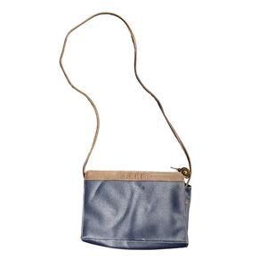 Esprit Crossbody Bag Purse Blue Tan Vintage 90s Y2K Minimalist Quiet Luxury
